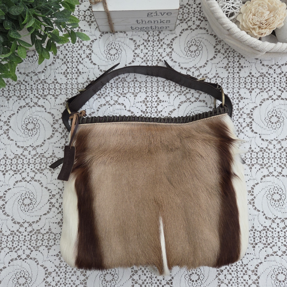 Aqua Madonna Springbok Fur Shoulder Bag